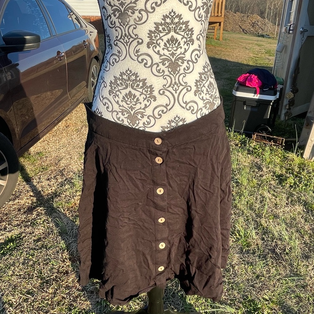 Maurices Black Button-Front A-Line Skirt